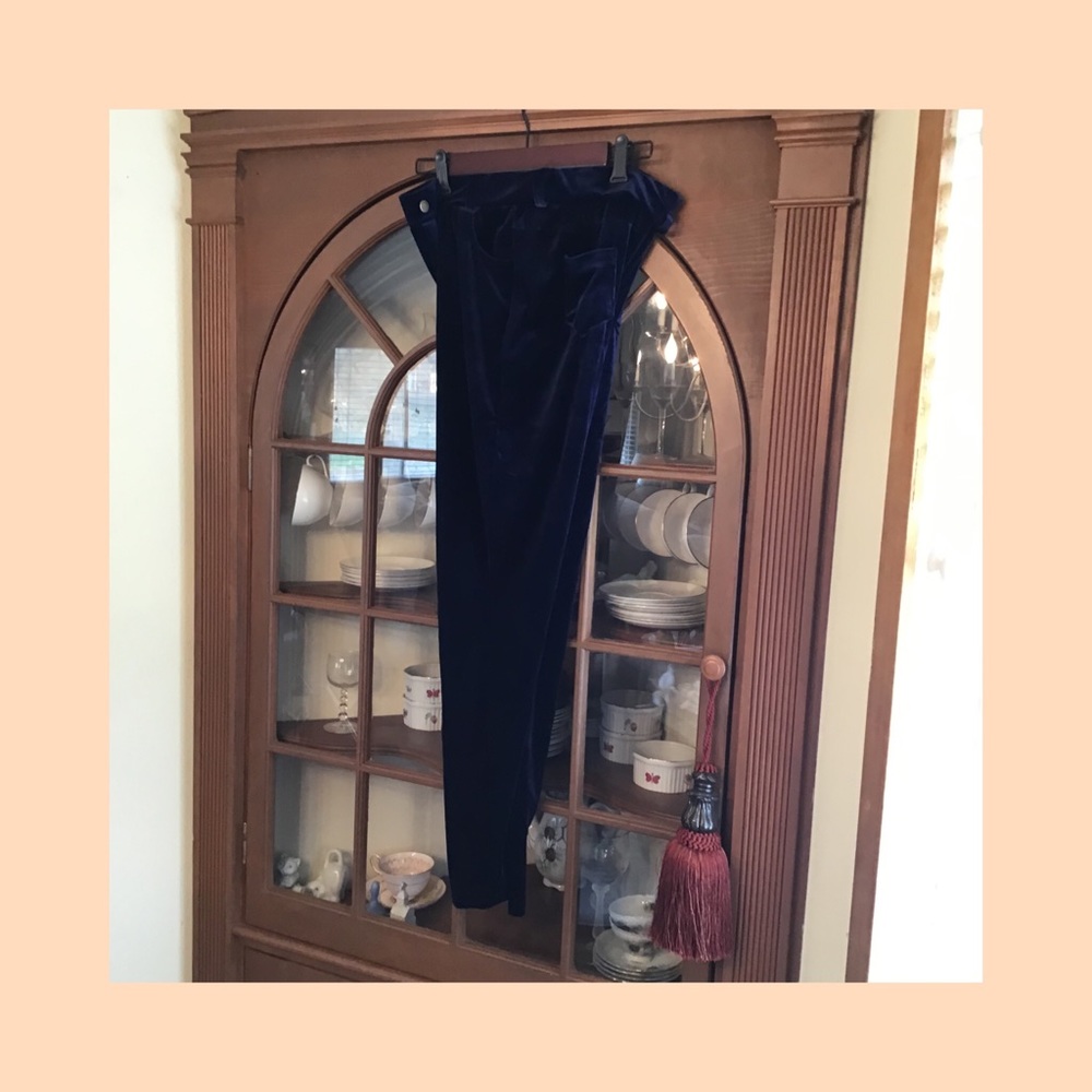 Skinny Skinny Navy Velvet Pants NWOT